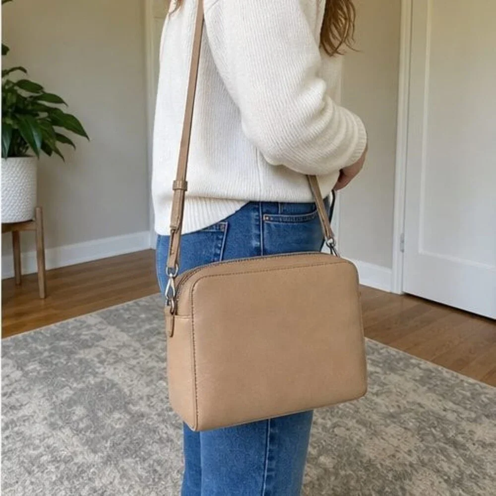 Olive Pebbled Crossbody Bag